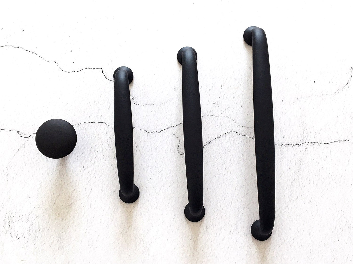 Matte Black Cabinet D Pulls for Modern Minimalist Kitchen Decor