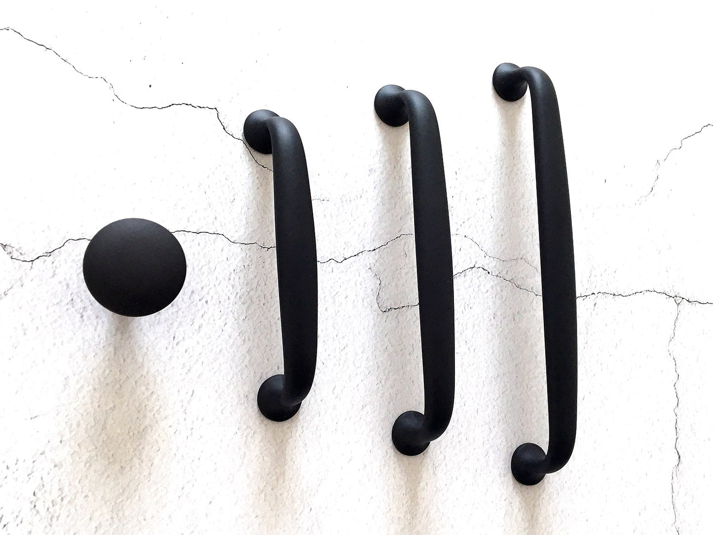 Matte Black Cabinet D Pulls for Modern Minimalist Kitchen Decor