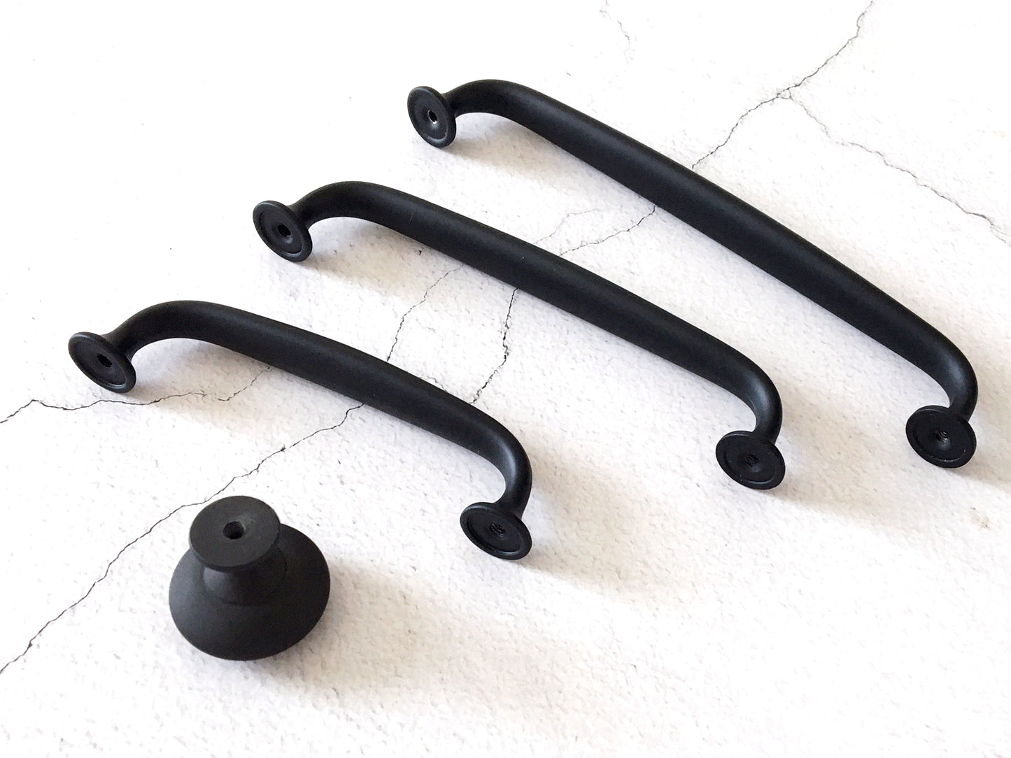Matte Black Cabinet D Pulls for Modern Minimalist Kitchen Decor