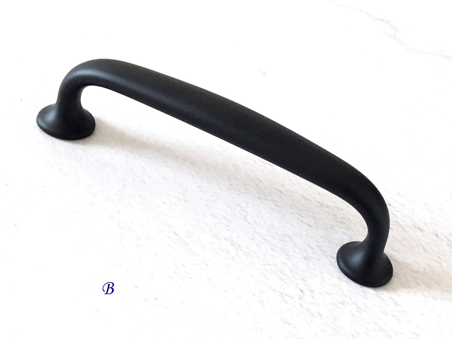 Matte Black Cabinet D Pulls for Modern Minimalist Kitchen Decor