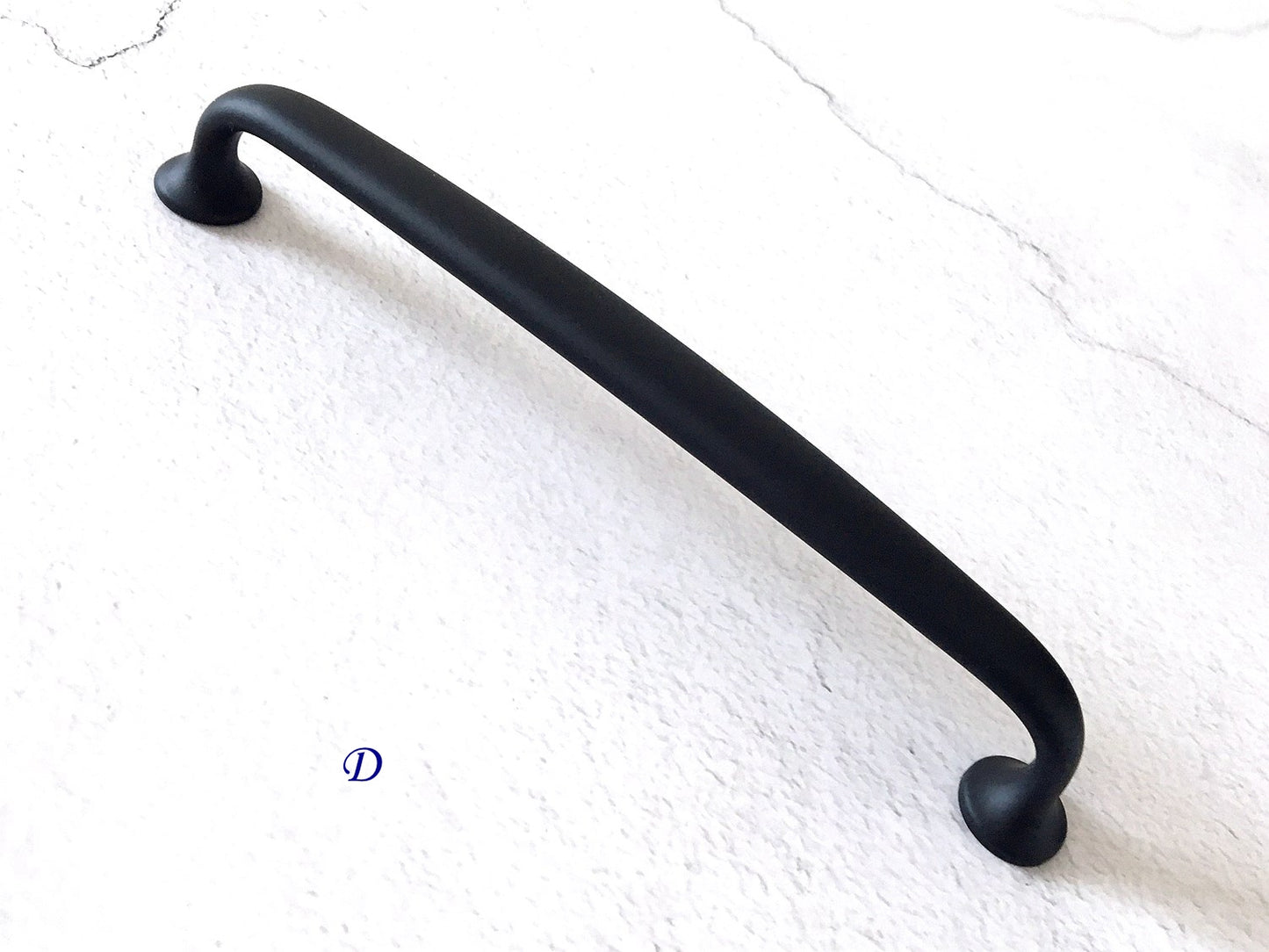 Matte Black Cabinet D Pulls for Modern Minimalist Kitchen Decor