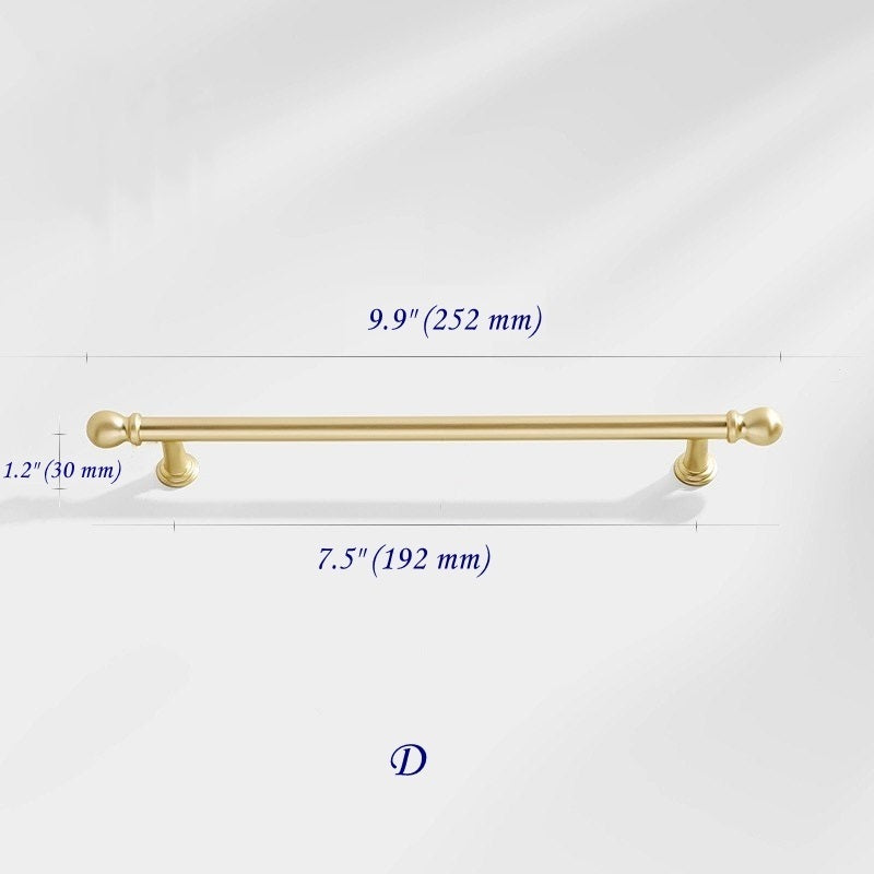 3.75" 5" 7.5" Luxury Gold Euro Bar Handle - Mid Century Modern