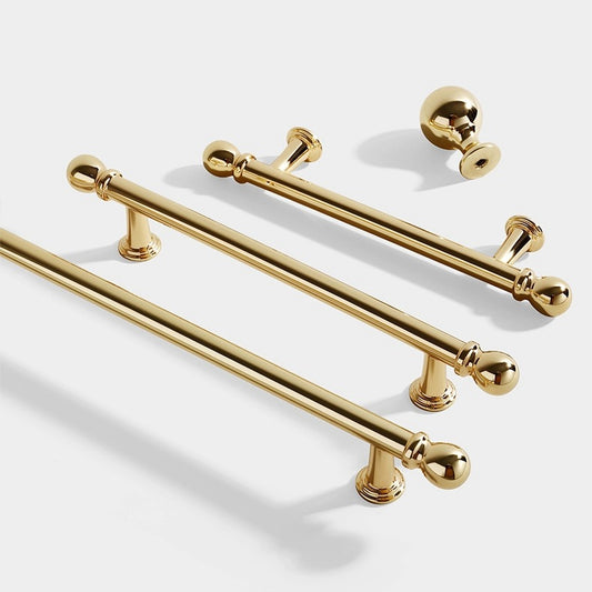 3.75" 5" 7.5" Luxury Gold Euro Bar Handle - Mid Century Modern