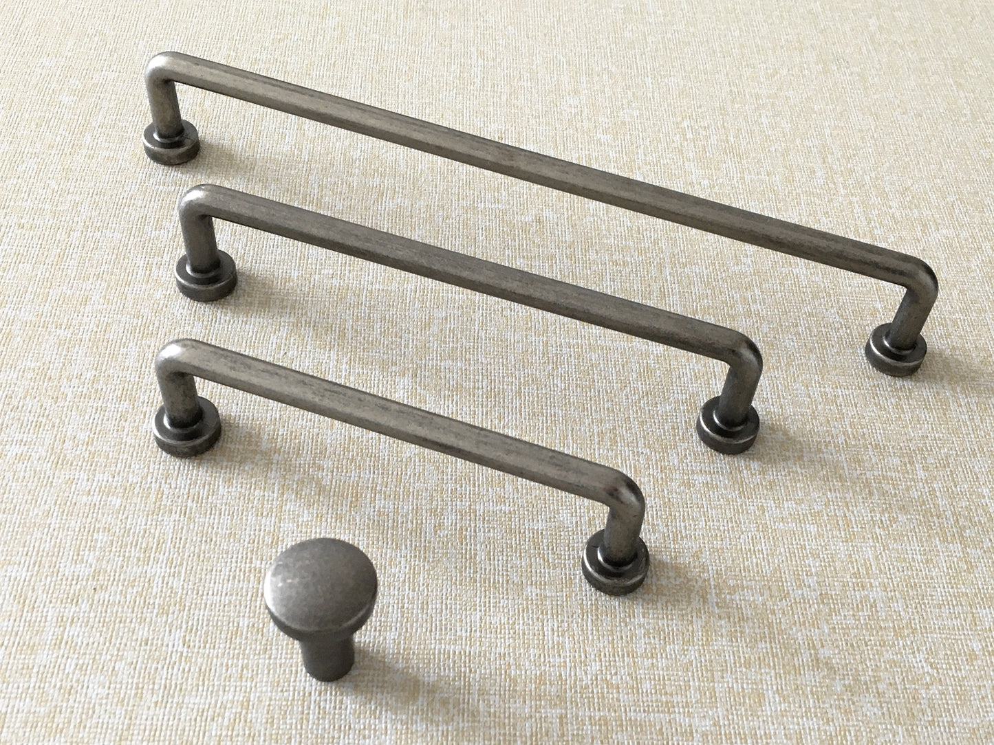Antique Pewter Cabinet Pulls, Kitchen Hardware, 3.75" 5" 7.5" Centers, Slim Simple