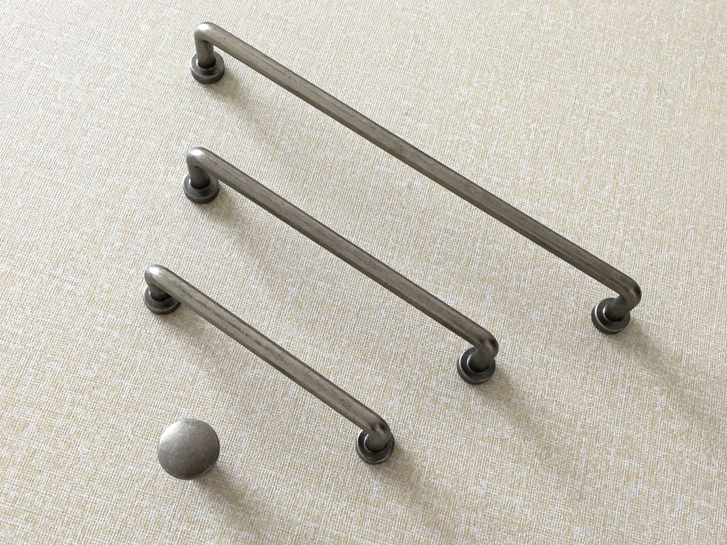 Antique Pewter Cabinet Pulls, Kitchen Hardware, 3.75" 5" 7.5" Centers, Slim Simple
