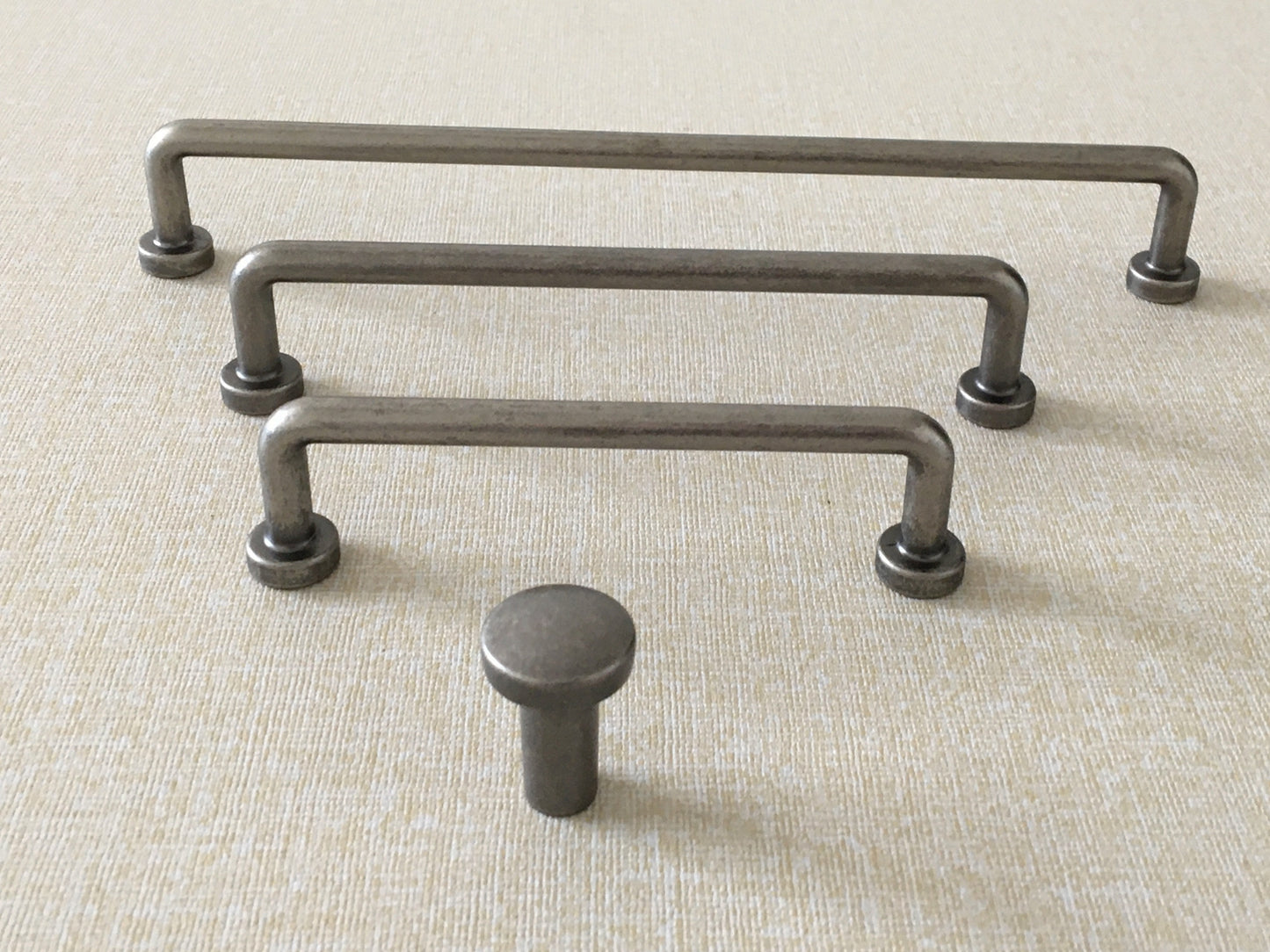 Antique Pewter Cabinet Pulls, Kitchen Hardware, 3.75" 5" 7.5" Centers, Slim Simple