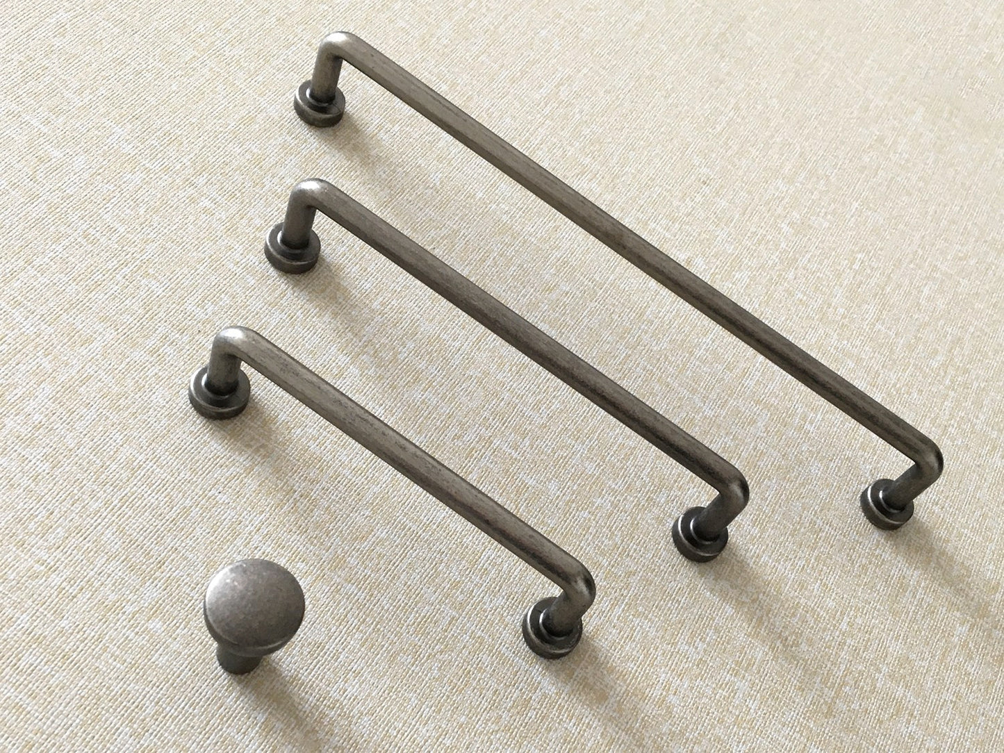 Antique Pewter Cabinet Pulls, Kitchen Hardware, 3.75" 5" 7.5" Centers, Slim Simple
