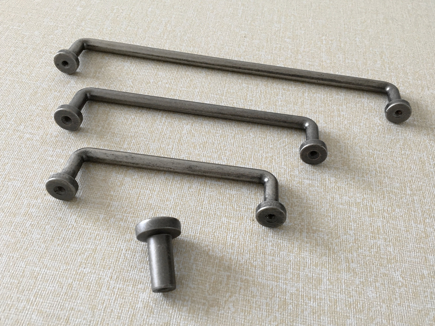 Antique Pewter Cabinet Pulls, Kitchen Hardware, 3.75" 5" 7.5" Centers, Slim Simple
