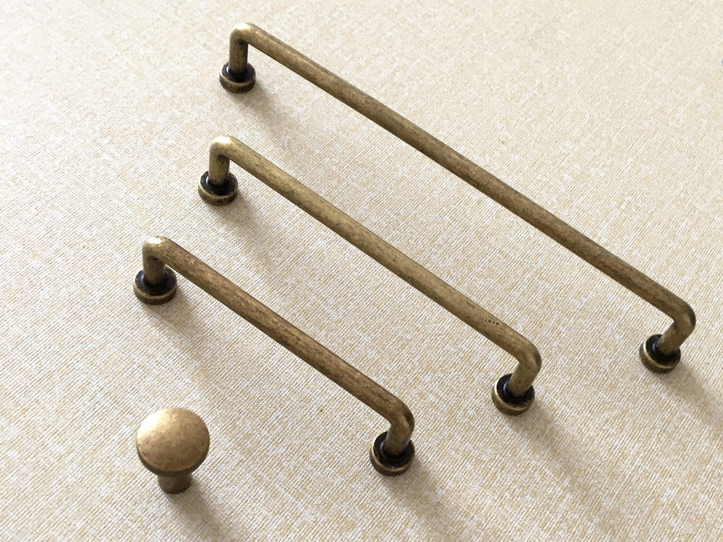 Antique Bronze Slim Cabinet D Handles, Industrial Kitchen Hardware, 3.75" 5" 7.5" Centers
