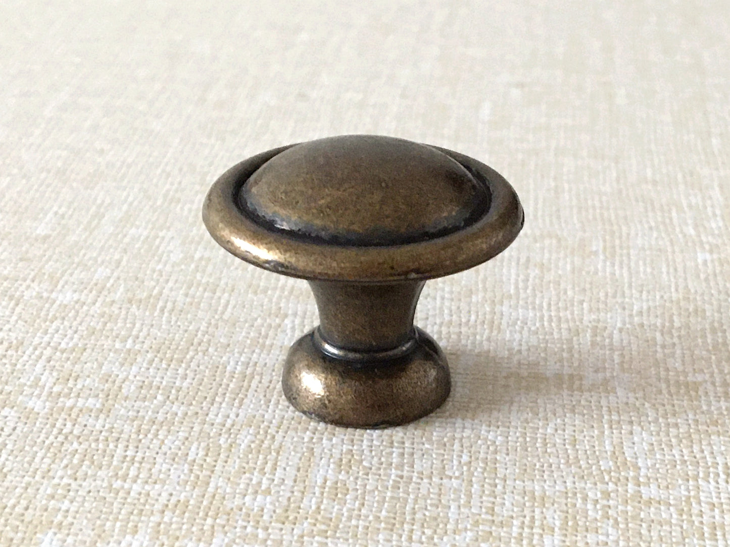 3.25" Centers Swing Bail Drawer Pull with matching knob, Antique Gold Brass, Farmhouse Style