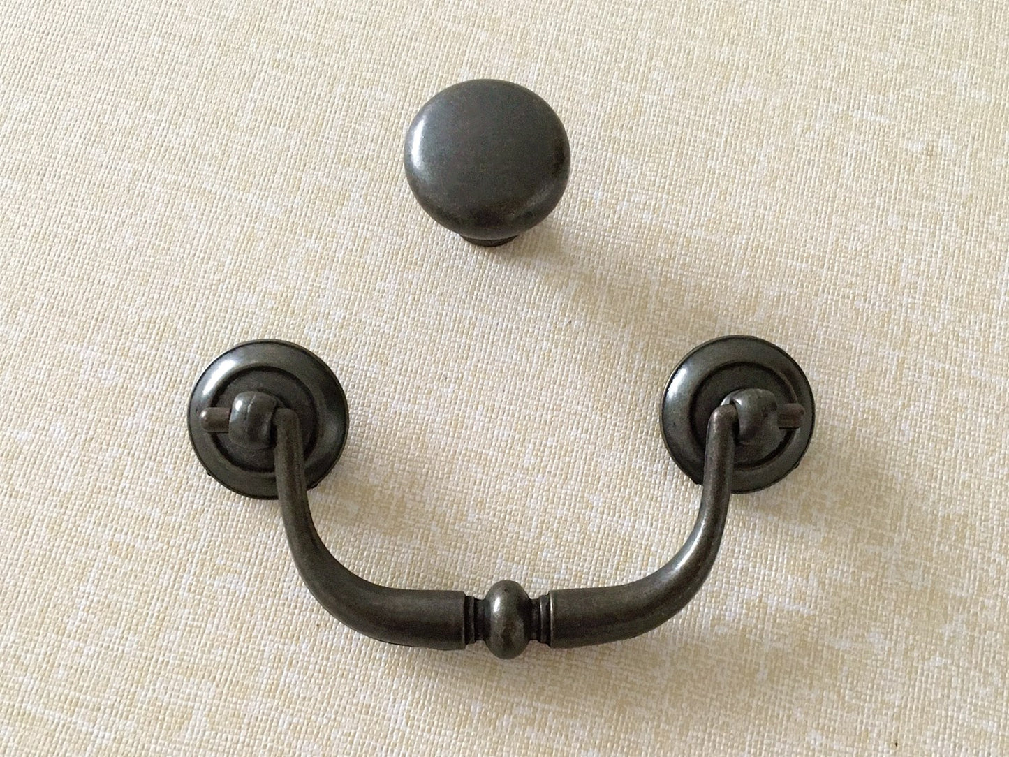 3.25" Dark Antique Bronze Drop Bail Drawer Handle, Vintage Style Appliance Pull