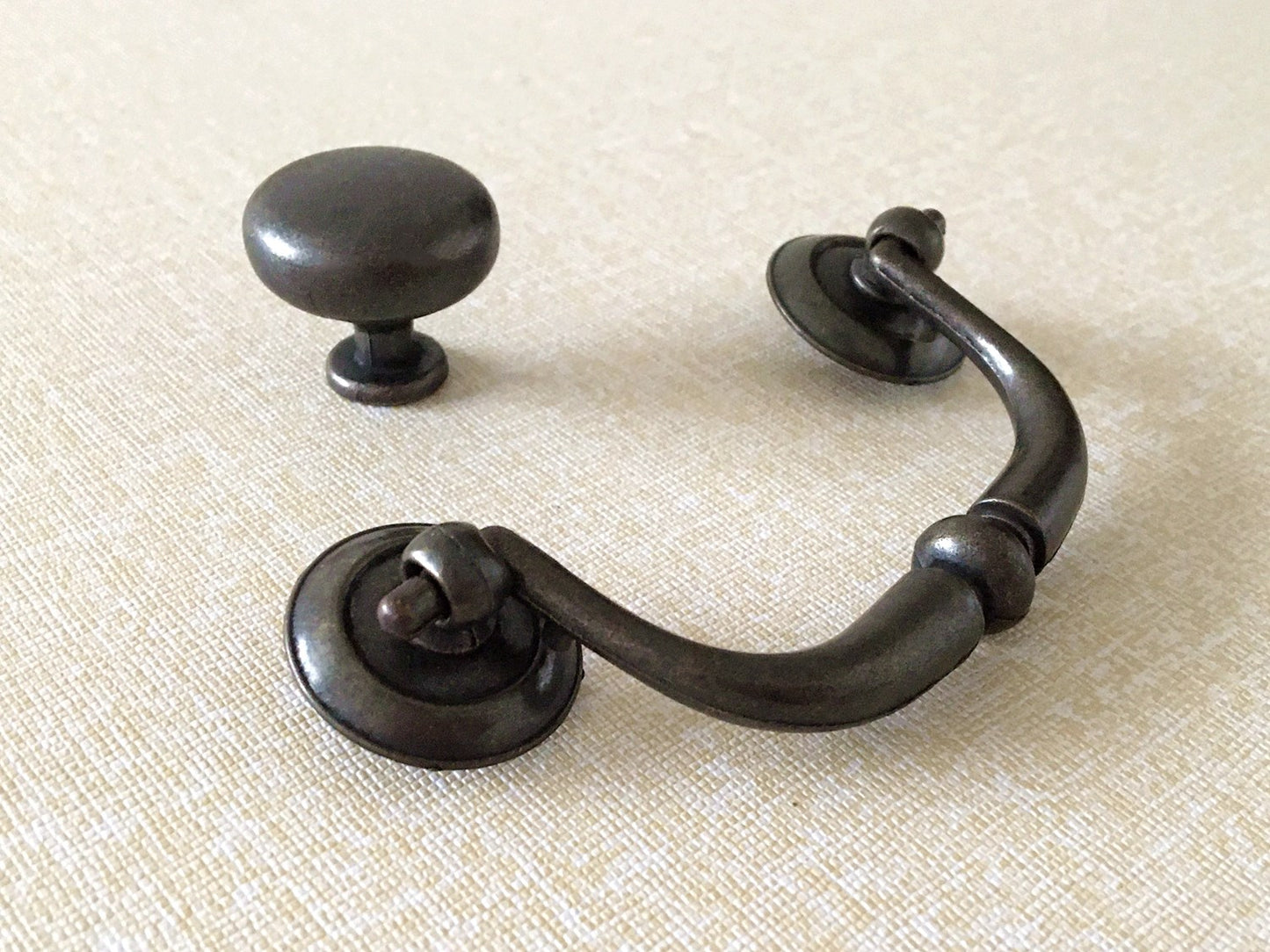 3.25" Dark Antique Bronze Drop Bail Drawer Handle, Vintage Style Appliance Pull