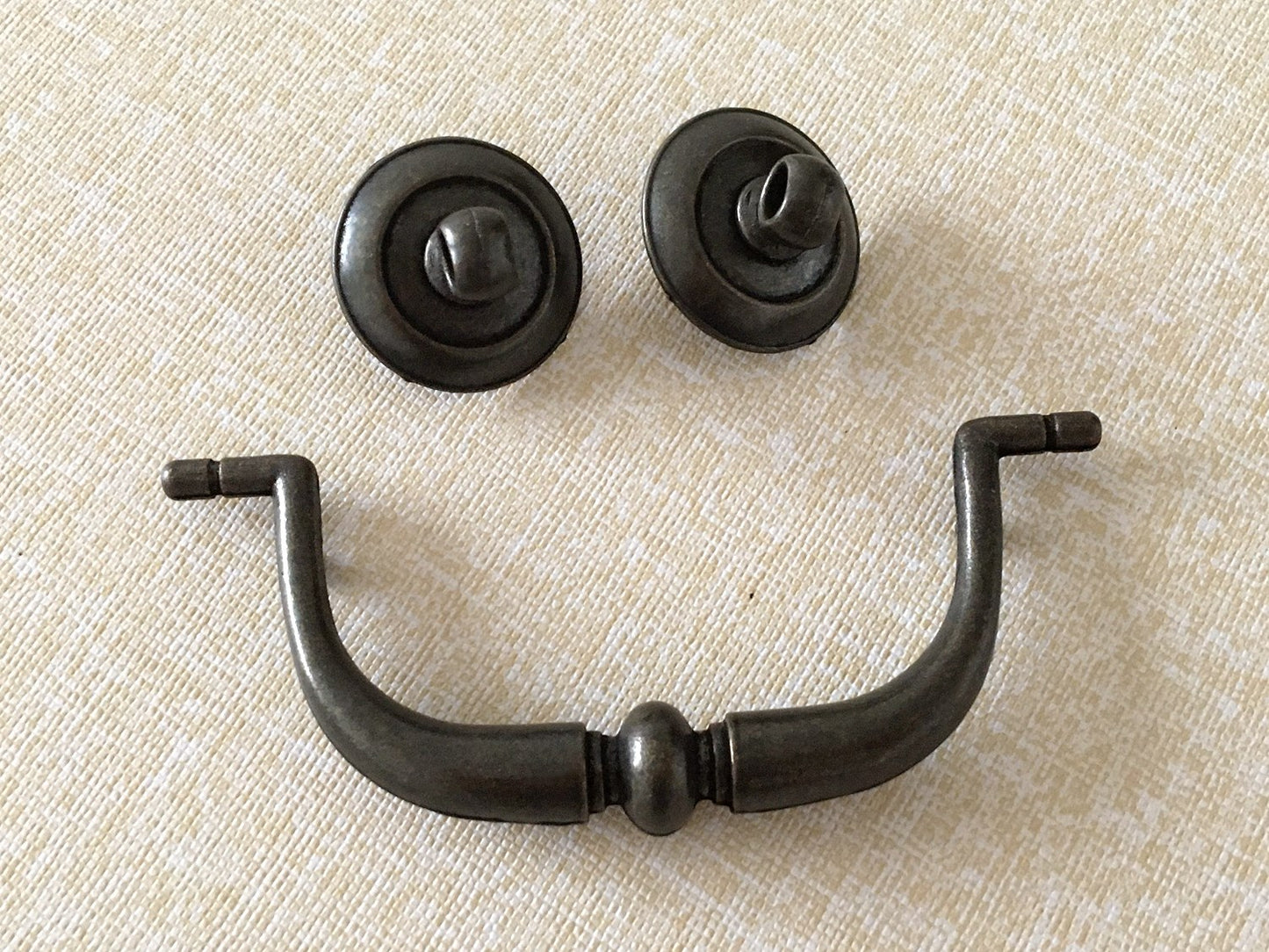3.25" Dark Antique Bronze Drop Bail Drawer Handle, Vintage Style Appliance Pull