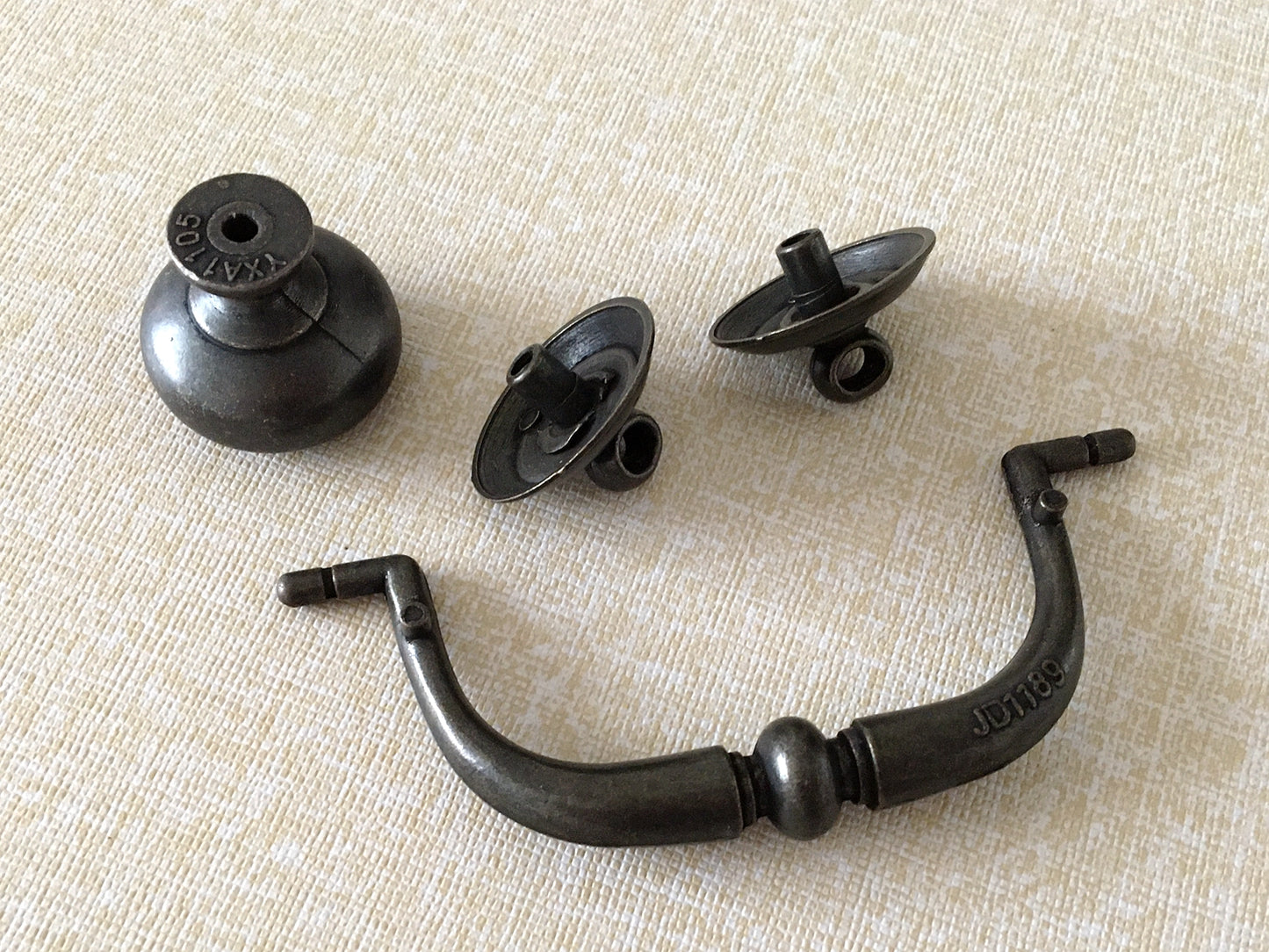 3.25" Dark Antique Bronze Drop Bail Drawer Handle, Vintage Style Appliance Pull