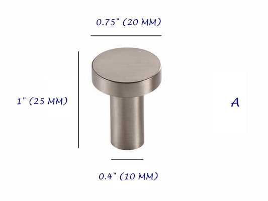 Solid Brass Geometric Nickel Cabinet Knob - Hexagonal/Round - LynnsHardware