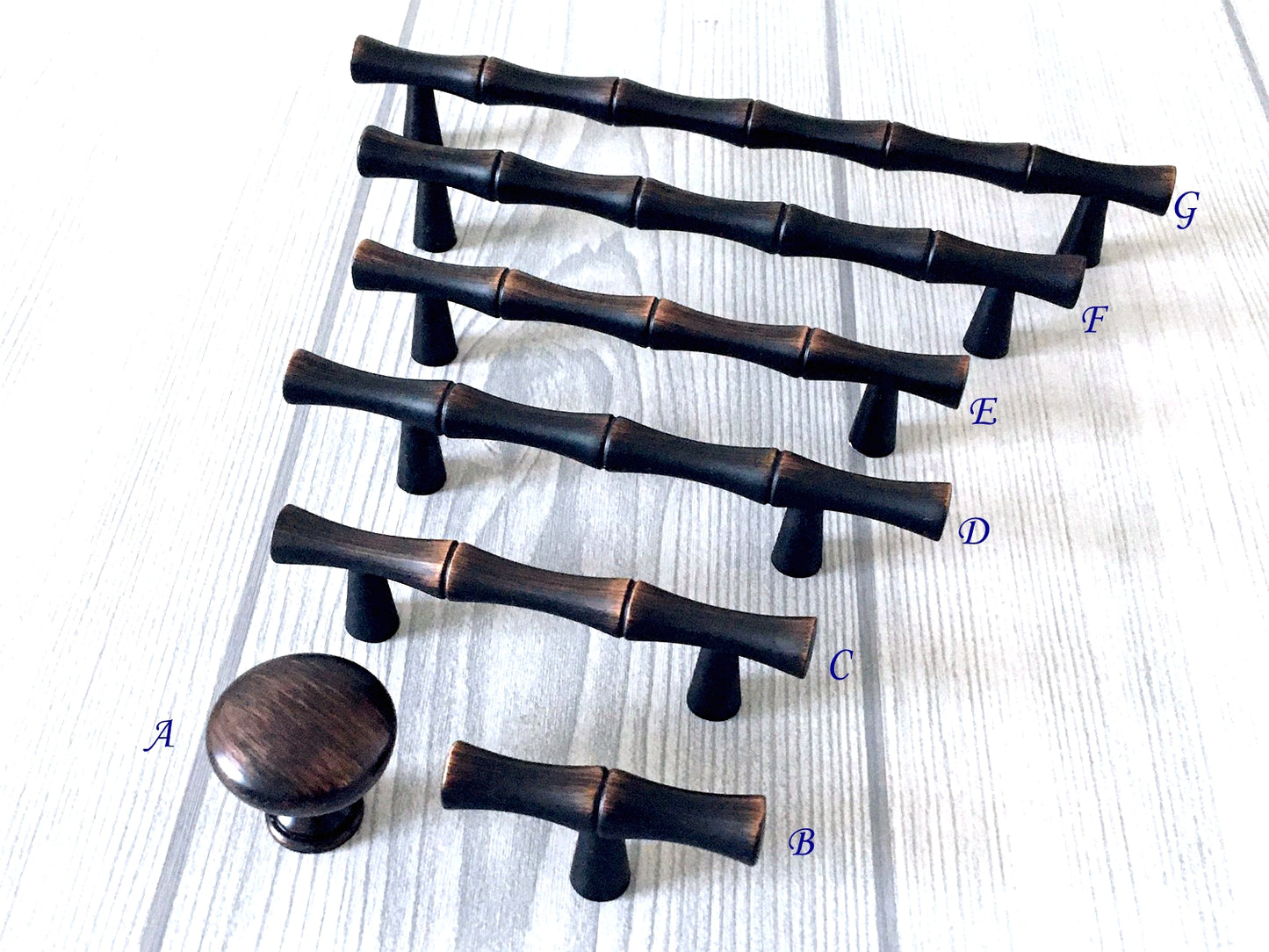 2.5" 3" 3.75" 5" 6.25" Bamboo Drawer Pull Cabinet Handle Oil Rubbed Bronze