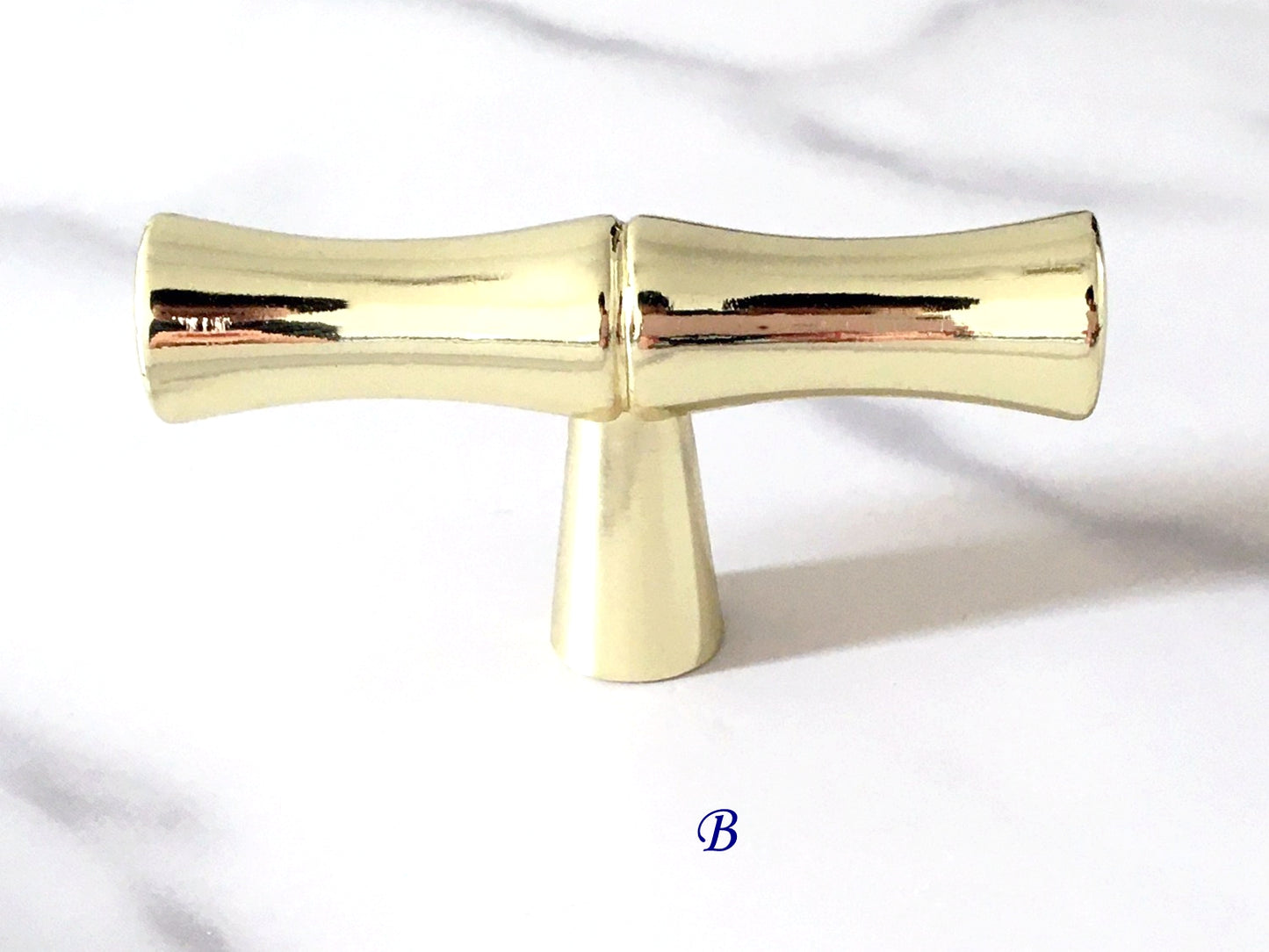 Bamboo Cabinet Pulls and Drawer Knobs, Polished Gold, Kitchen Hardware