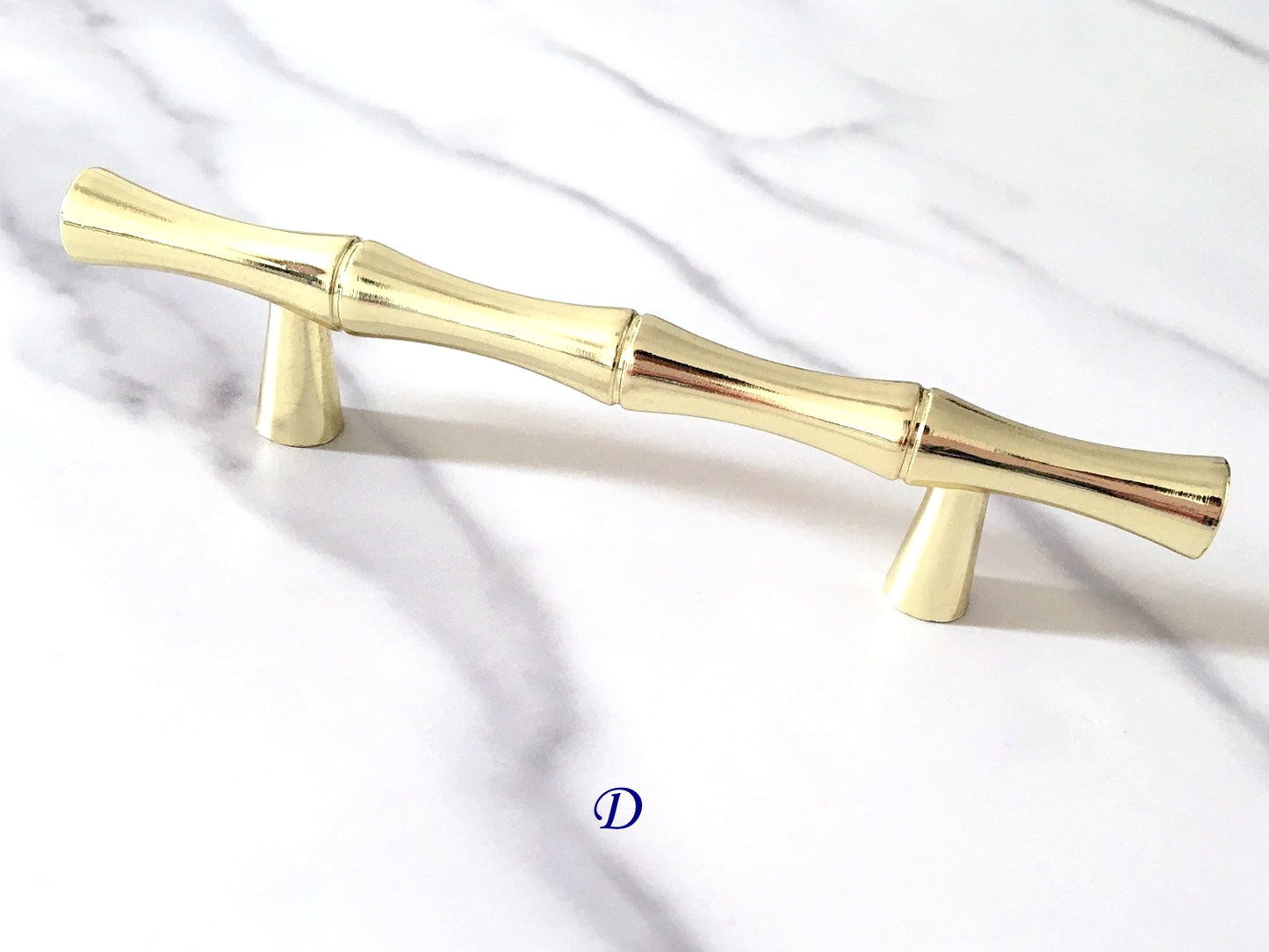 Bamboo Cabinet Pulls and Drawer Knobs, Polished Gold, Kitchen Hardware