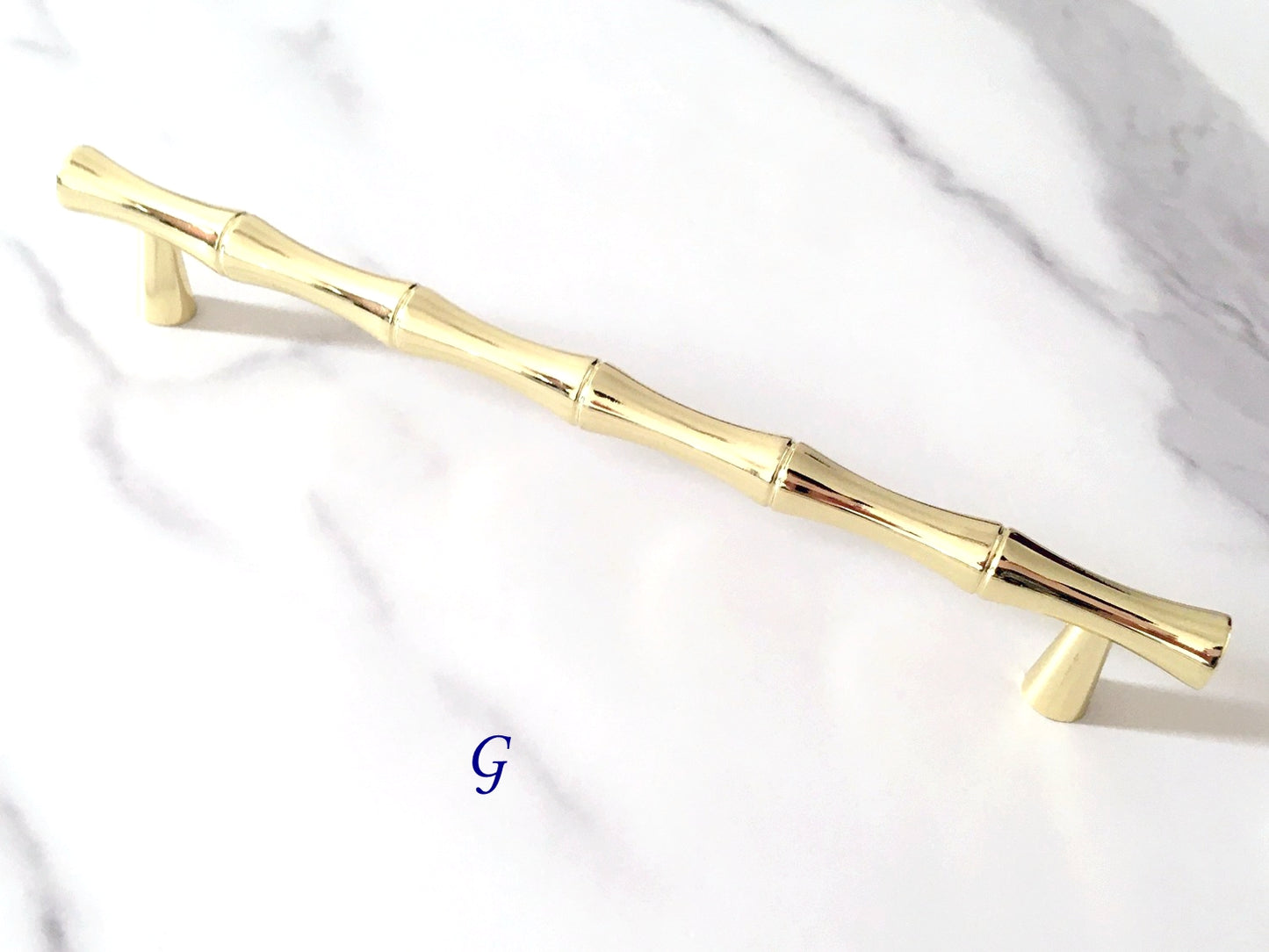 Bamboo Cabinet Pulls and Drawer Knobs, Polished Gold, Kitchen Hardware