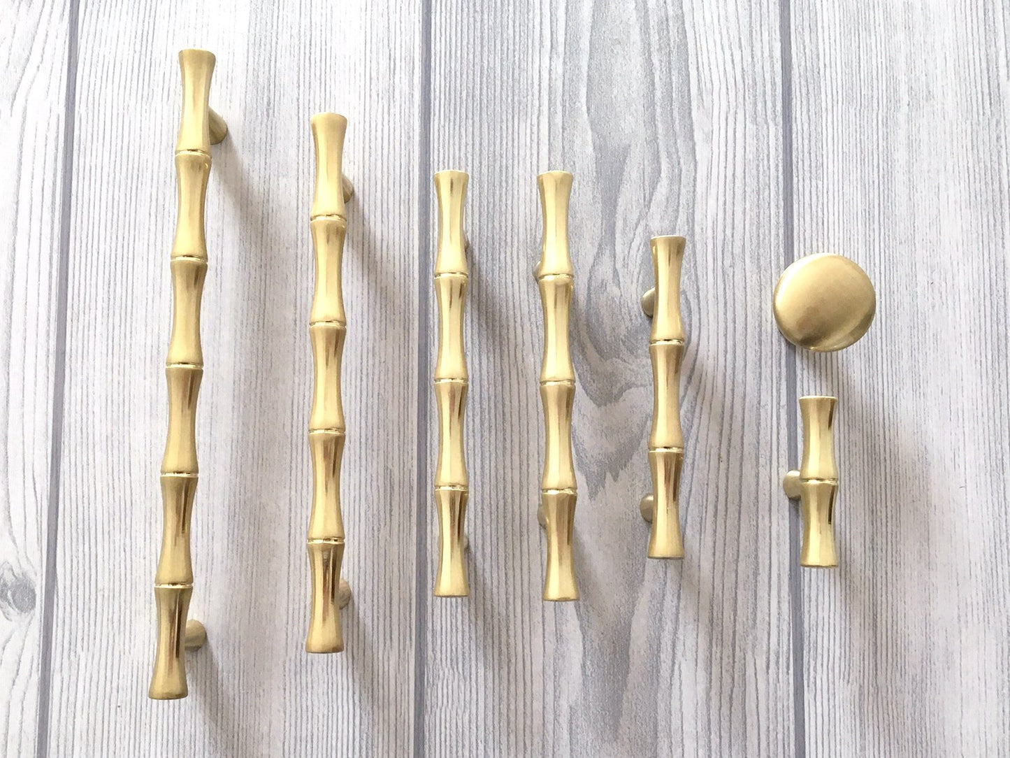 Bamboo Cabinet Pulls and Drawer Knobs, Brushed Gold | Lynns Hardware