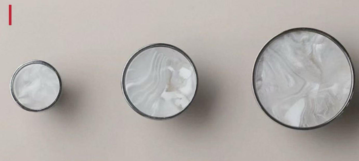 Nordic Mother of Pearl Brass Cabinet Knob, Chrome Shell Drawer Pull, Decorative Kitchen Hardware