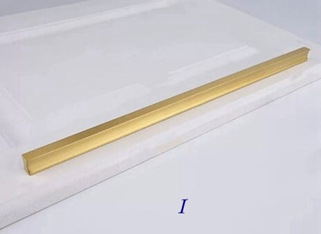 Solid Brass Cabinet Pulls, Simple Minimalism, Brushed Gold, Kitchen Hardware