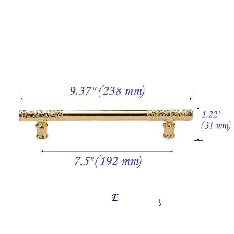 Embossed Polished Gold Drawer Pull - Luxurious Hardware