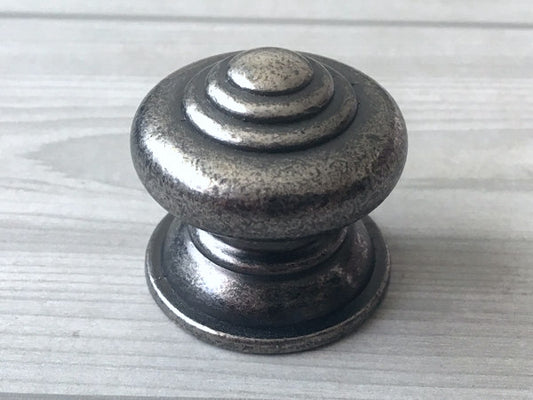 Dia 1.5" Antique Pewter Drawer Knob - Rustic Vintage Look