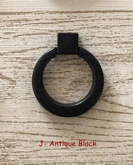 Ring Drawer Pull Cabinet knobs, Gold, Nickel, Bronze, Black