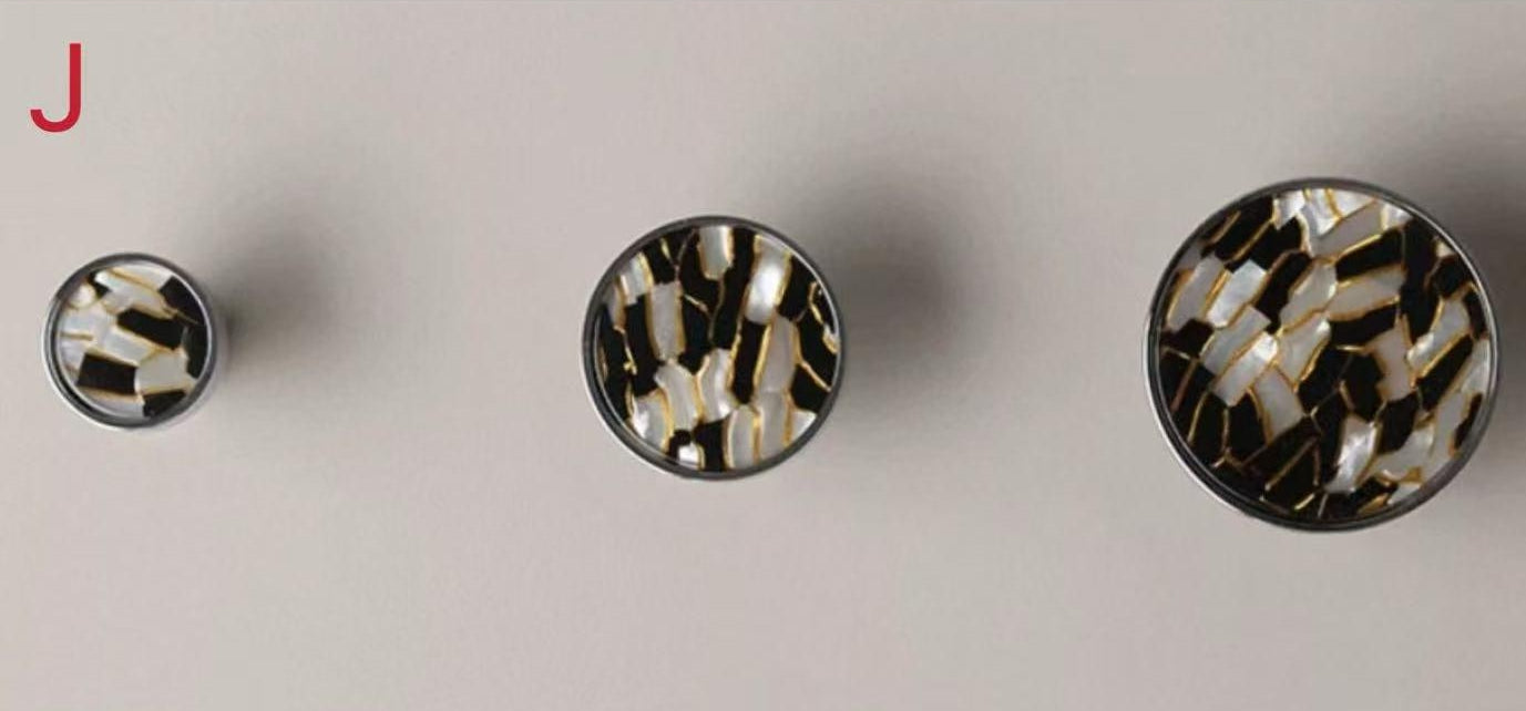 Nordic Mother of Pearl Brass Cabinet Knob, Chrome Shell Drawer Pull, Decorative Kitchen Hardware