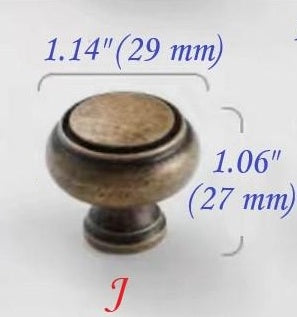 Classic Antique Bronze Cabinet Knob, Solid Brass, Retro Vintage Victorian Rustic Kitchen Hardware
