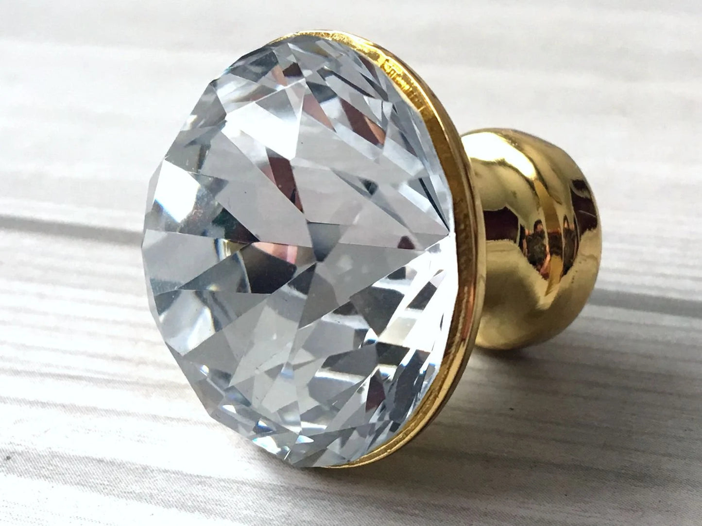 3.75" 5" Gold Crystal Cupboard Pull, Glass Cabinet Handle