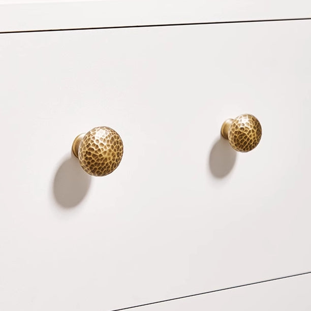Hammered Brass Cabinet Knobs, Antique Bronze, Transitional Kitchen Hardware