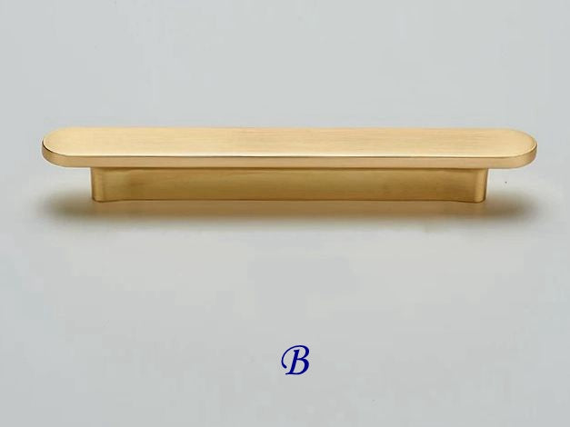 Flat Cabinet Pull Handles, Round Ends, Brushed Nickel, Brushed Gold, Black