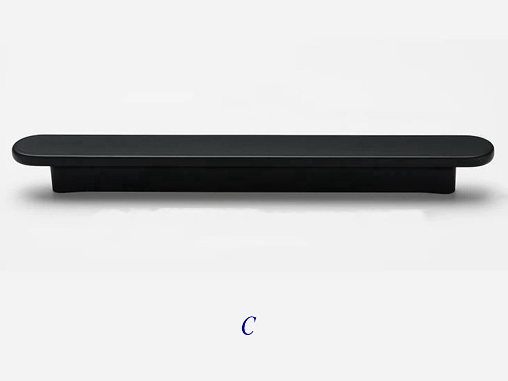 Flat Cabinet Pull Handles, Round Ends, Brushed Nickel, Brushed Gold, Black