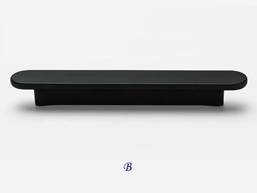 Flat Cabinet Pull Handles, Round Ends, Brushed Nickel, Brushed Gold, Black