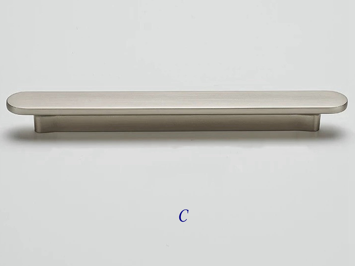 Flat Cabinet Pull Handles, Round Ends, Brushed Nickel, Brushed Gold, Black