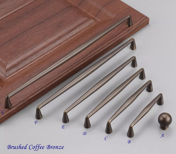 Kaffeebraune Bronze-Schrankgriffe, massive Messing-Garderobengriffe | Lynns Hardware