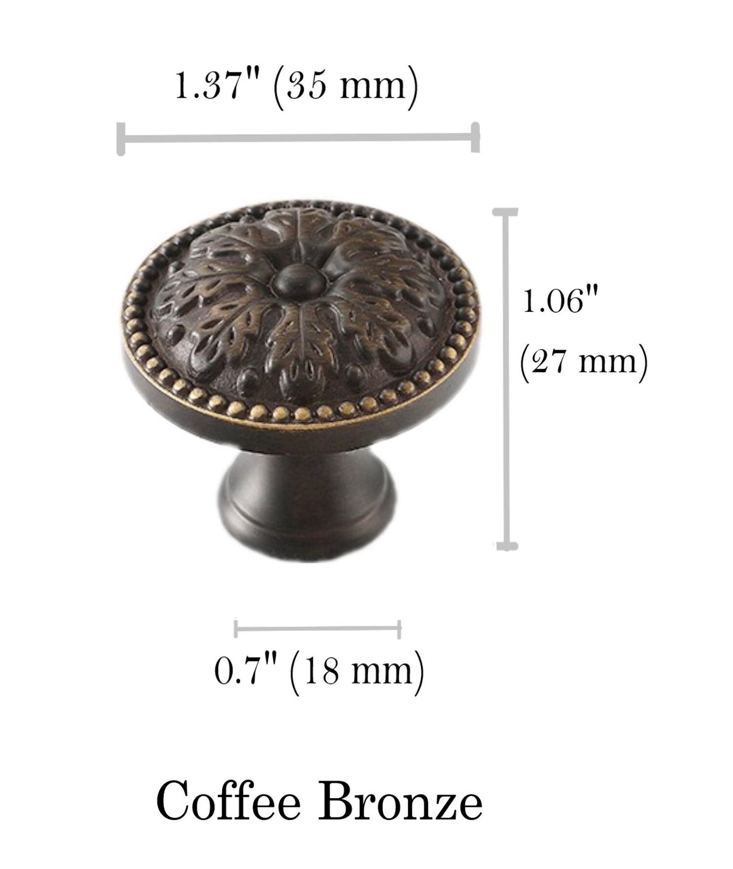 Floral Brass Knobs, Flower Cabinet Pulls, Gold Silver Bronze