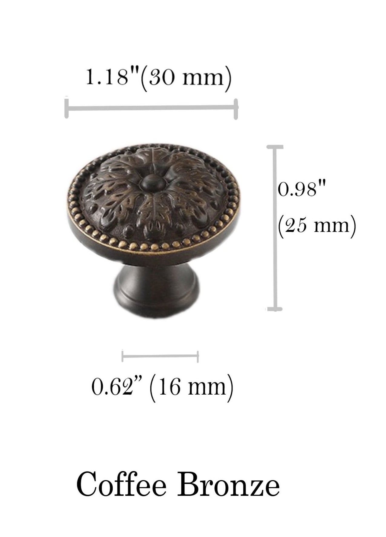 Floral Brass Knobs, Flower Cabinet Pulls, Gold Silver Bronze