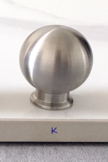 Nickel Round Drawer Knobs, Zinc Alloy & Stainless Steel, Minimal Cabinet Hardware