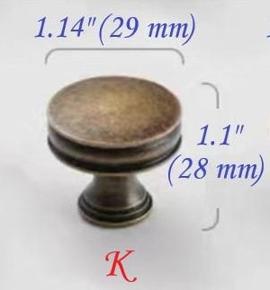 Classic Antique Bronze Cabinet Knob, Solid Brass, Retro Vintage Victorian Rustic Kitchen Hardware
