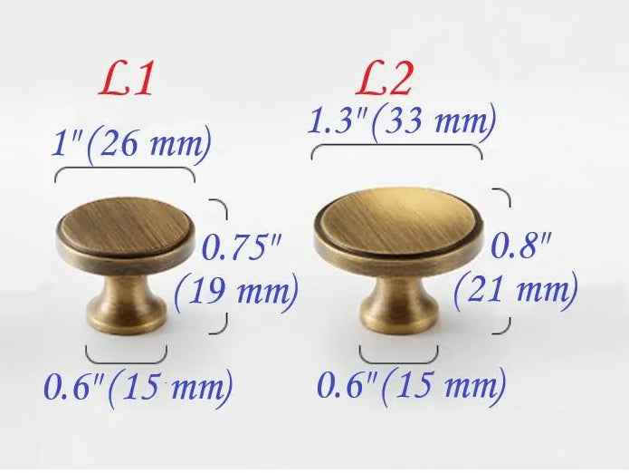 Brass Knob, Drawer Pulls, Kitchen Hardware, Antique Bronze