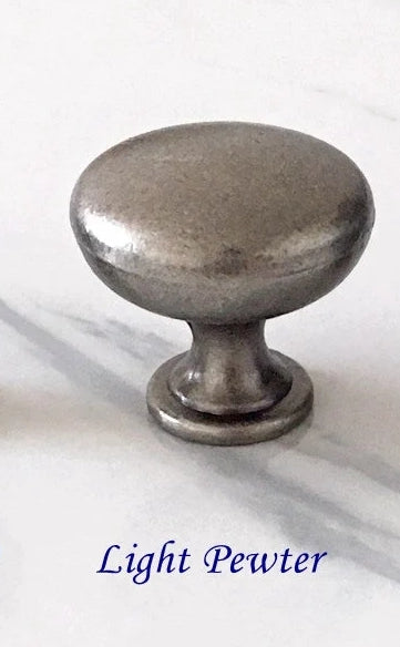 Round Cabinet Knobs, Drawer Pulls, Gold Pewter Nickel Bronze, Kitchen Hardware