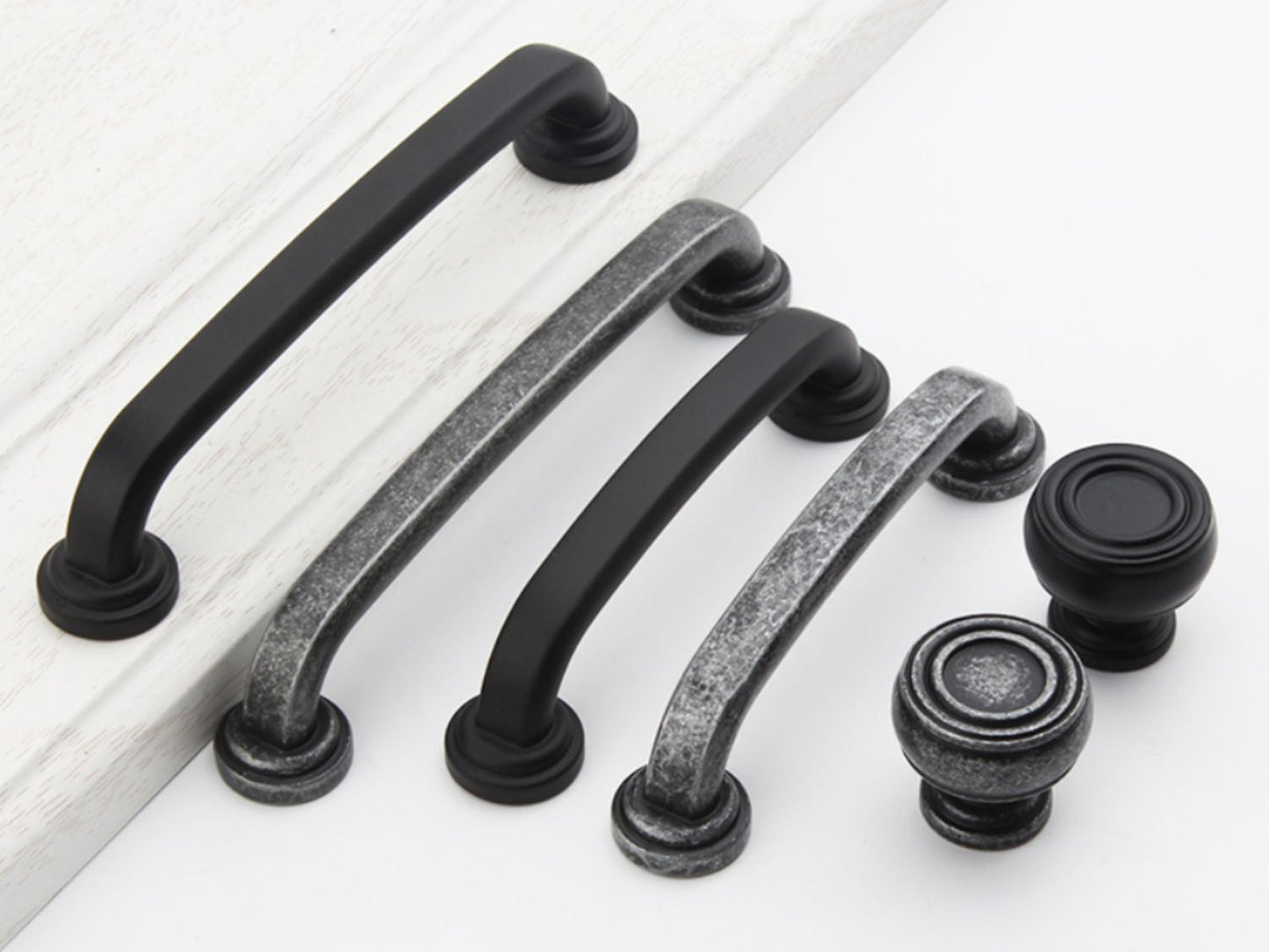 Kitchen Cabinet Pulls, Vanity Drawer Handles, Antique Bronze Pewter Black, Rustic Retro Hardware