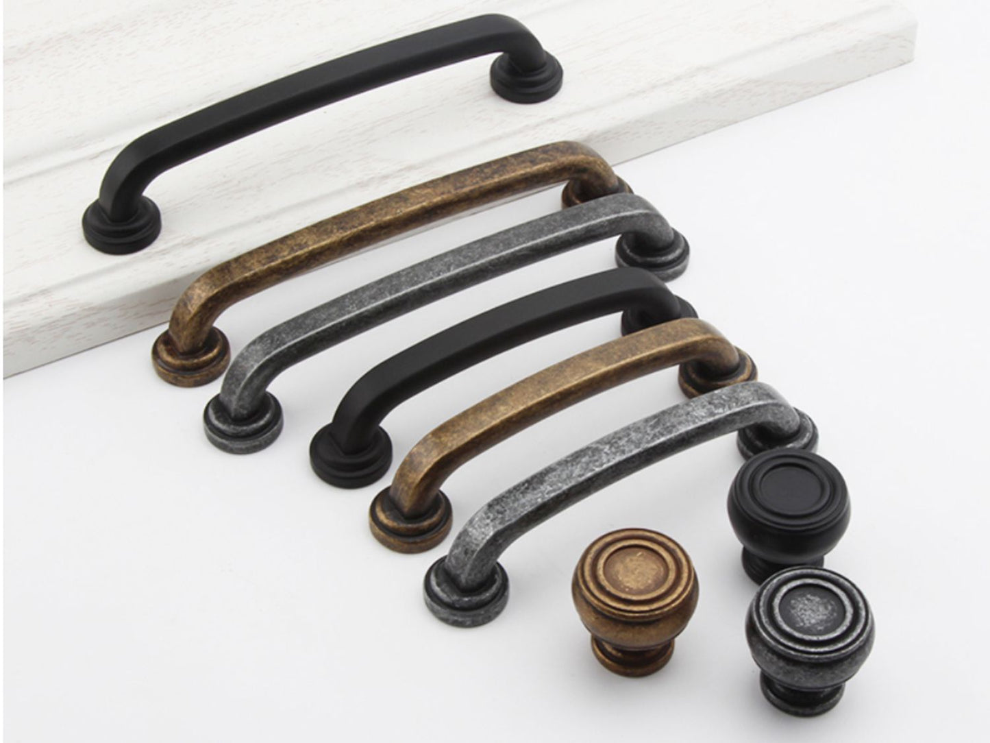 Kitchen Cabinet Pulls, Vanity Drawer Handles, Antique Bronze Pewter Black, Rustic Retro Hardware