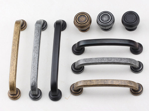 Kitchen Cabinet Pulls, Vanity Drawer Handles, Antique Bronze Pewter Black, Rustic Retro Hardware