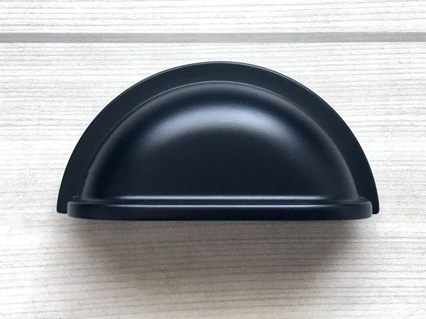 3 Inch Black Cup Drawer Pulls, Square Cabinet Knob, Kitchen Hardware, 76 mm Holes