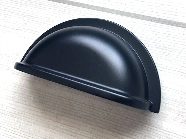 3 Inch Black Cup Drawer Pulls, Square Cabinet Knob, Kitchen Hardware, 76 mm Holes