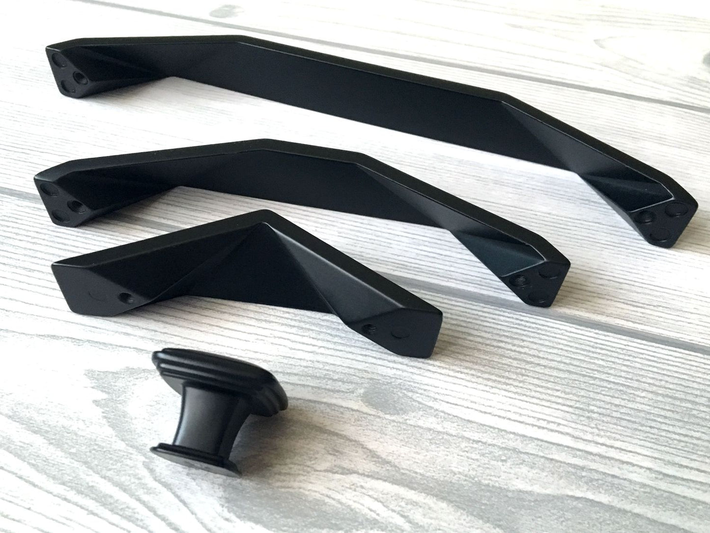 Matte Black Geometric Cabinet Handles, Drawer Pulls, Kitchen Hardware